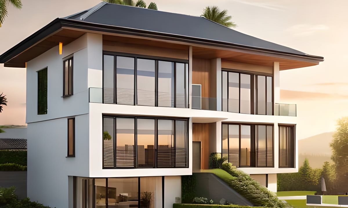 House-with-pool-background