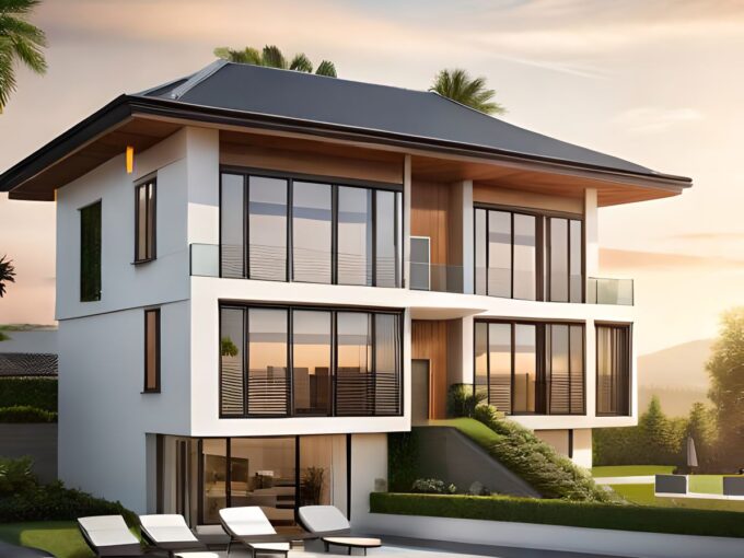 House-with-pool-background